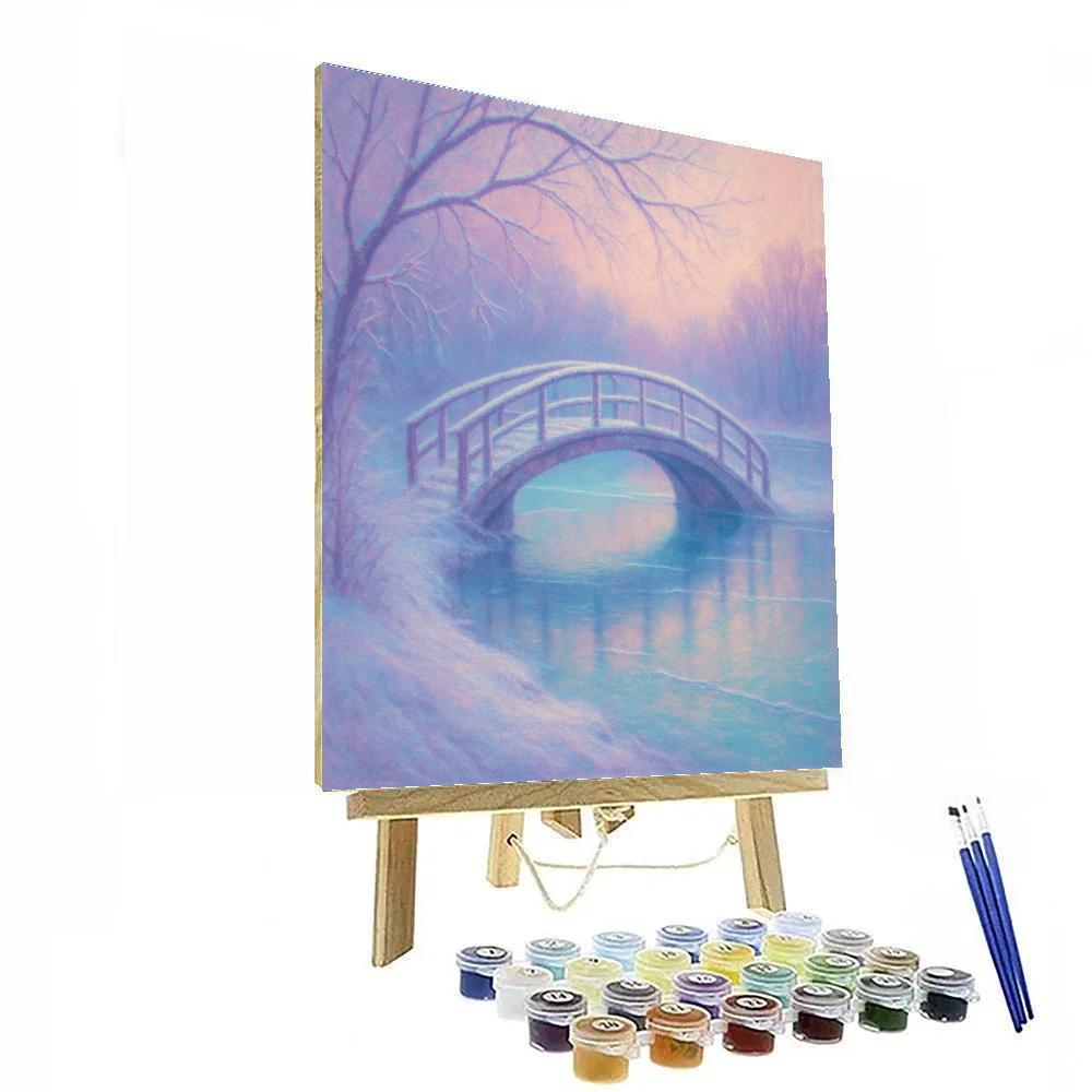 Silent Bridge Across The Glass Lake Number painting