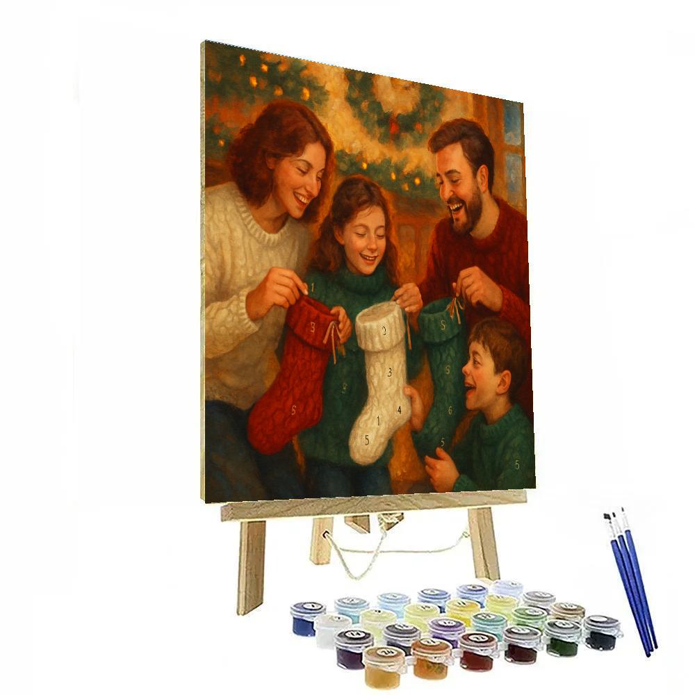 Plush Stockings Circle painting number kit