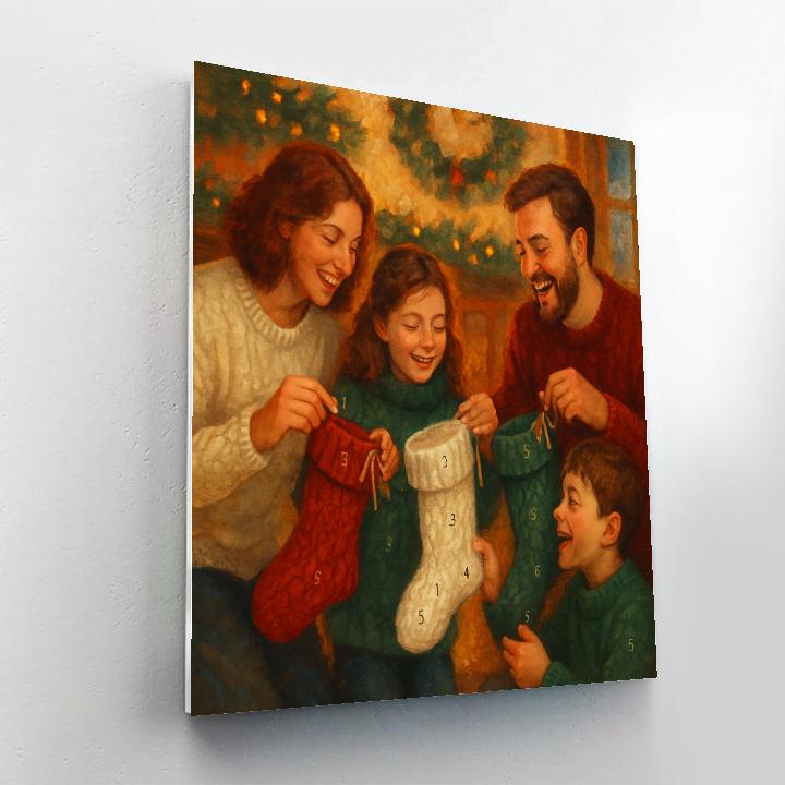 Plush Stockings Circle painting number kit