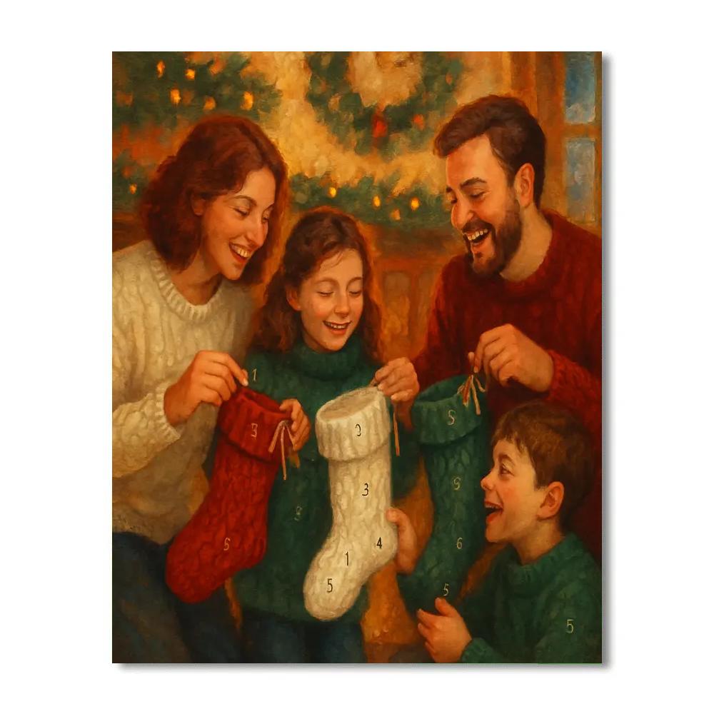 Plush Stockings Circle painting number kit