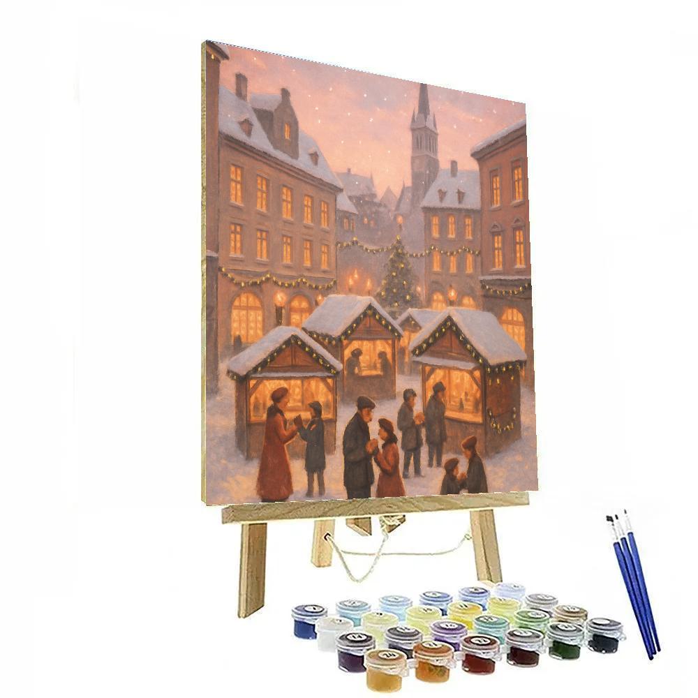 Snowlight Market On Lantern Plaza Painting by numbers kit