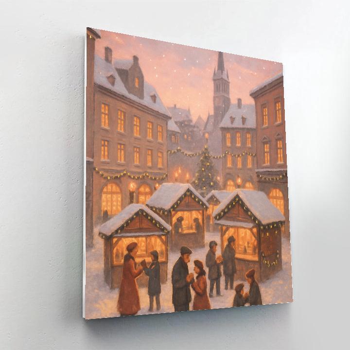 Snowlight Market On Lantern Plaza Painting by numbers kit