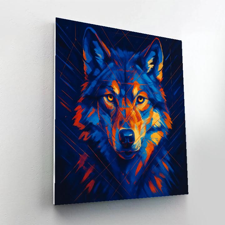 Cobalt Wolf Of The Stars paint by number
