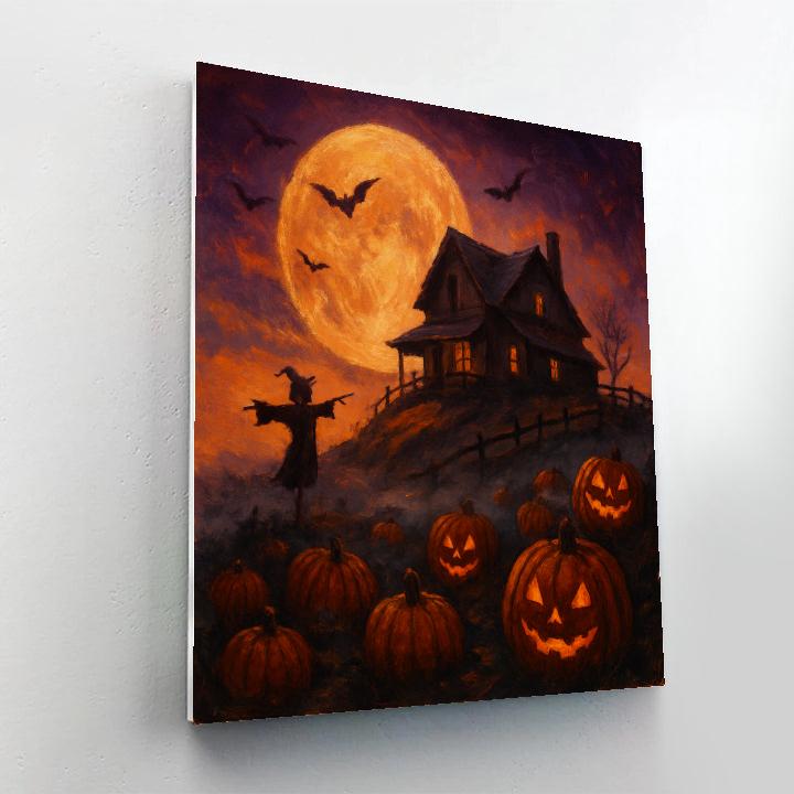 Moonlit Pumpkin Ridge DIY paint by numbers