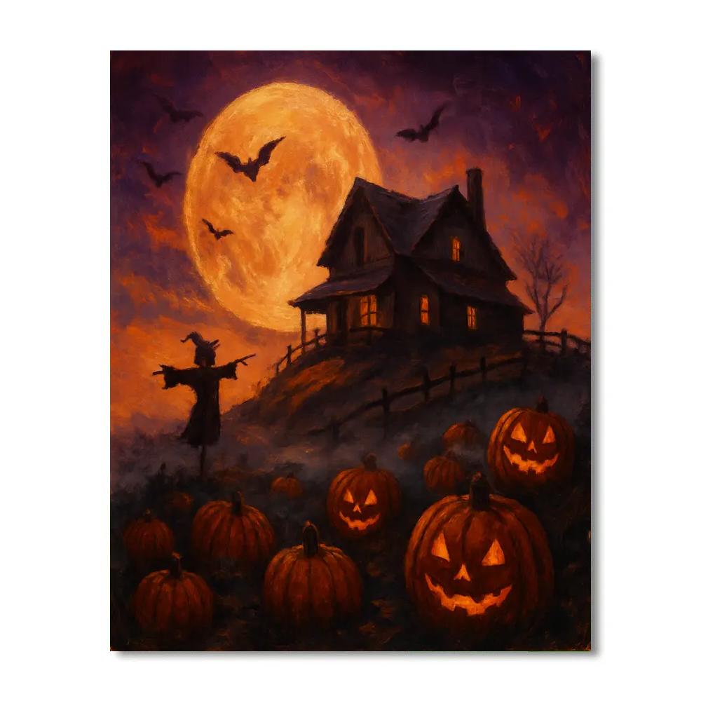 Moonlit Pumpkin Ridge DIY paint by numbers