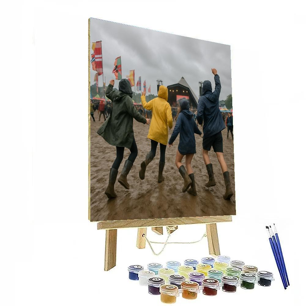 Glastonbury Festival Mud Stage Paint by numbers art