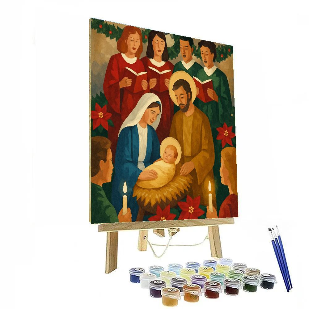 Midnight Nativity Chorus DIY paint by numbers