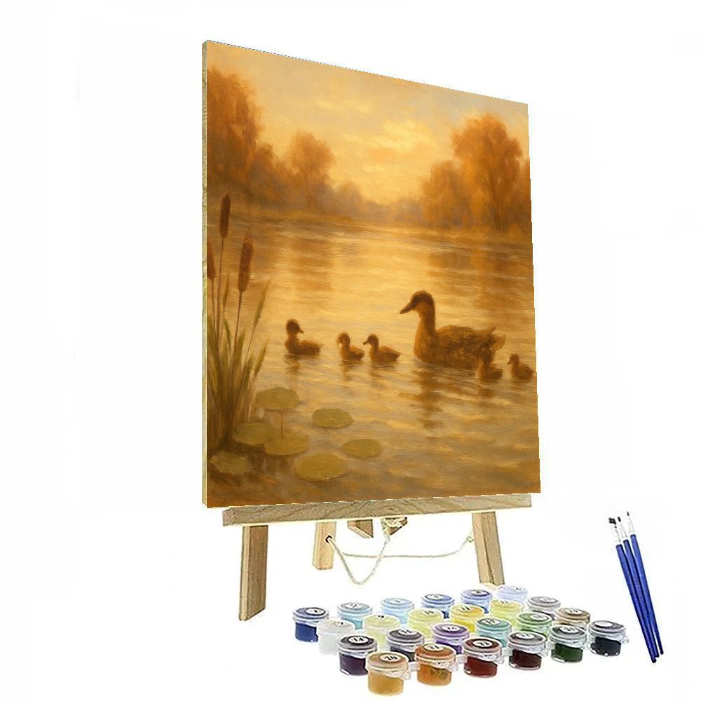 Quiet Ducks At Golden Pond painting number kit