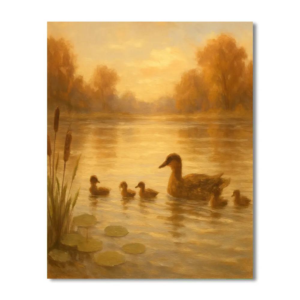 Quiet Ducks At Golden Pond painting number kit