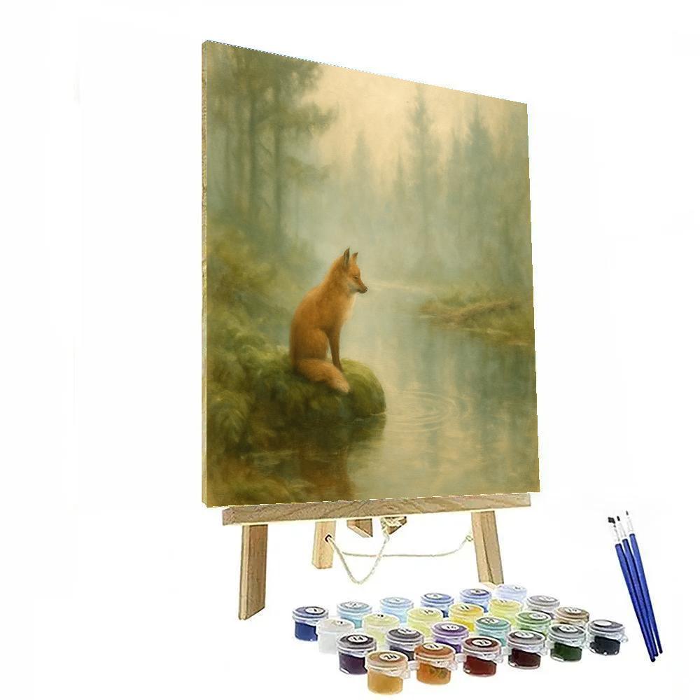 Fogbound Forest Pond Comfort Paint by numbers kits