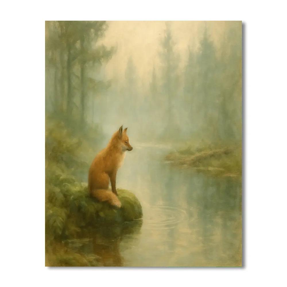 Fogbound Forest Pond Comfort Paint by numbers kits