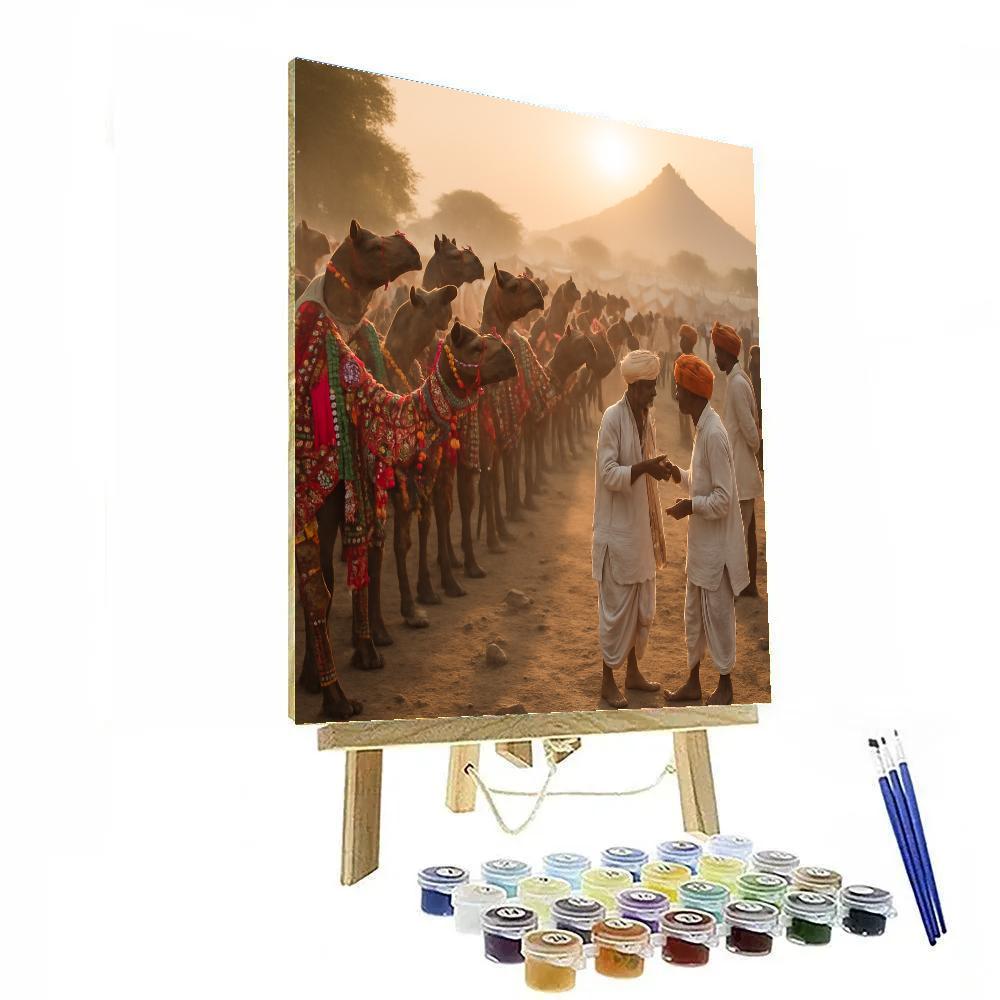 Pushkar Camel Fair Scene Paint by numbers art