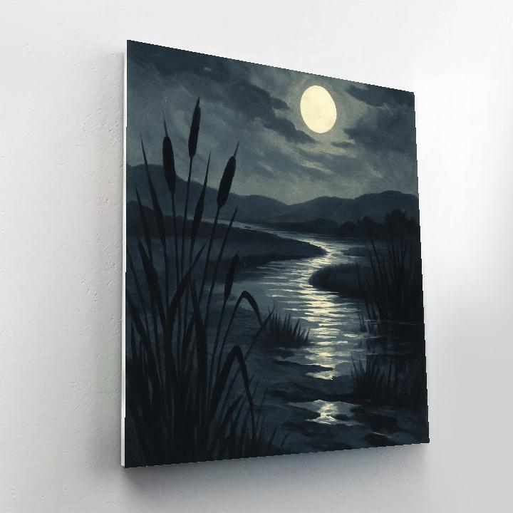 Moonlit Marsh Serenity Number painting