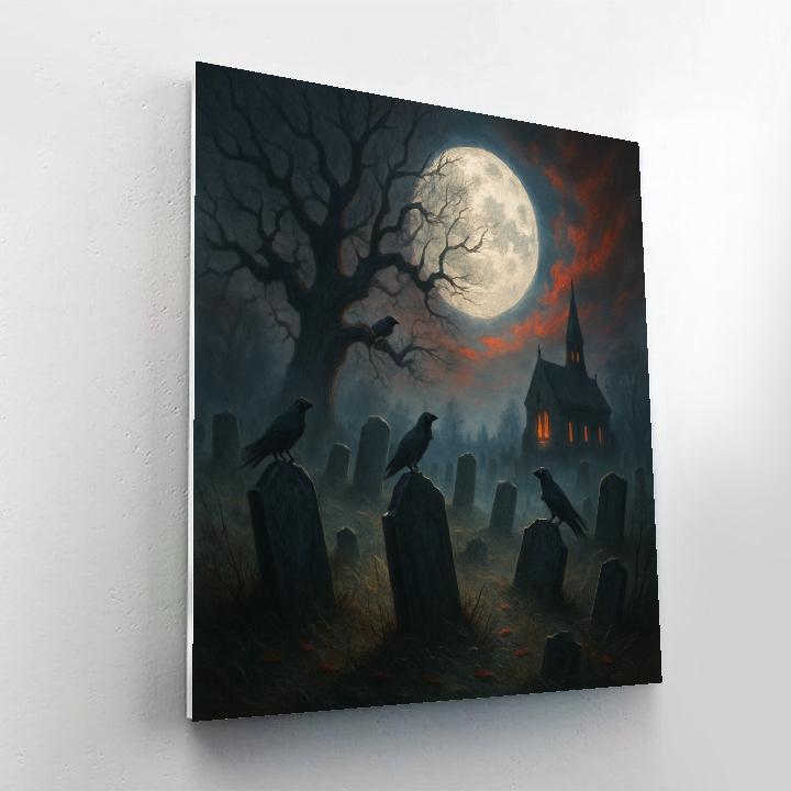 Silver Raven Cemetery DIY paint by numbers