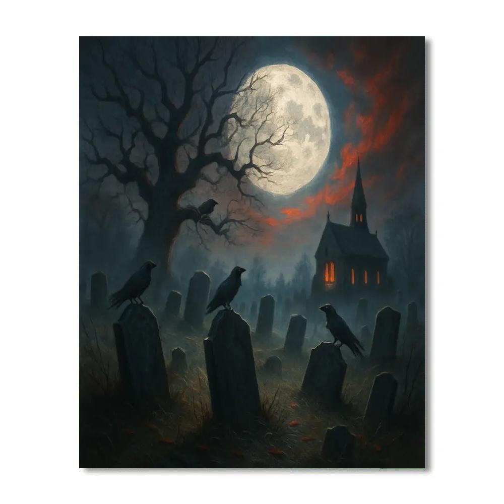 Silver Raven Cemetery DIY paint by numbers