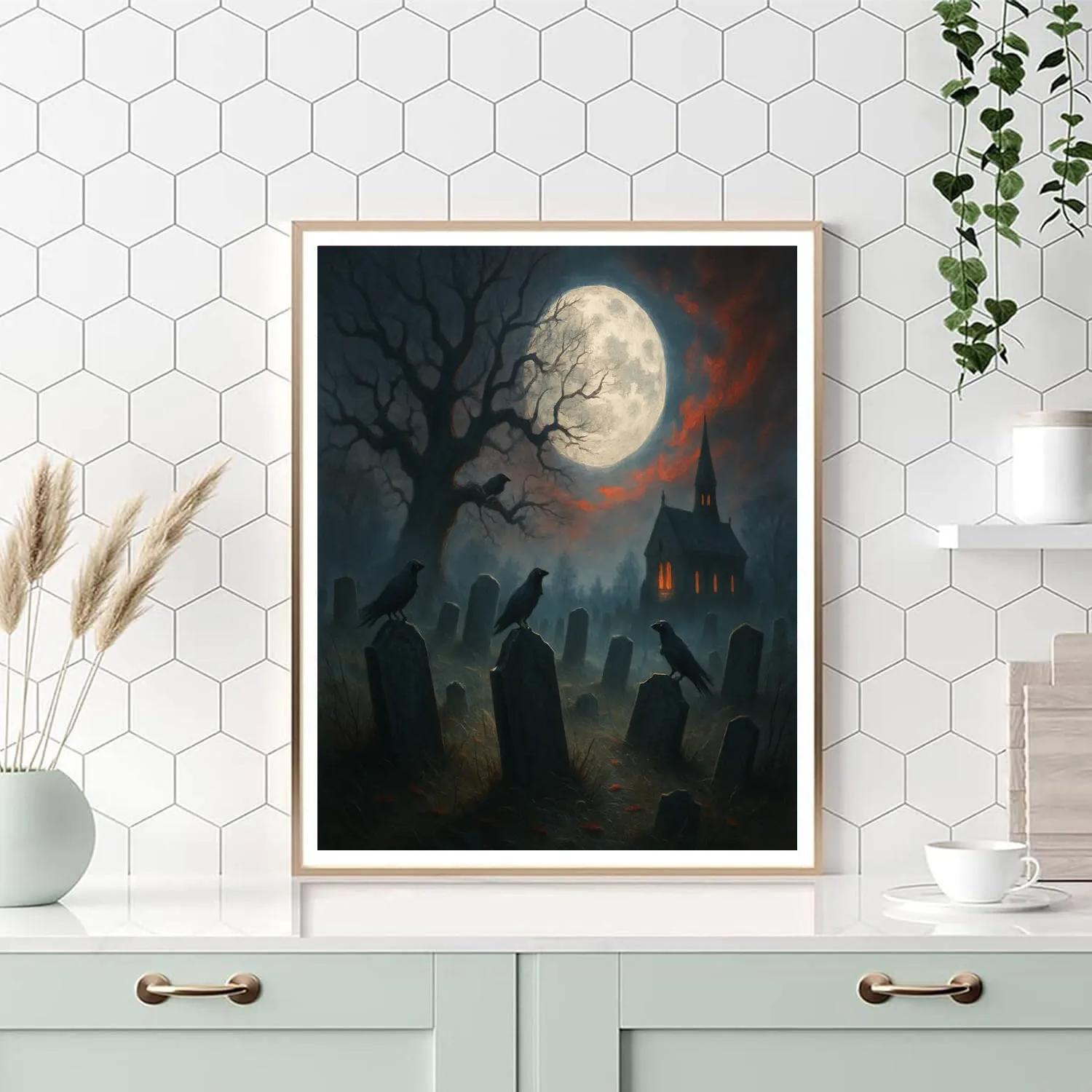 Silver Raven Cemetery DIY paint by numbers