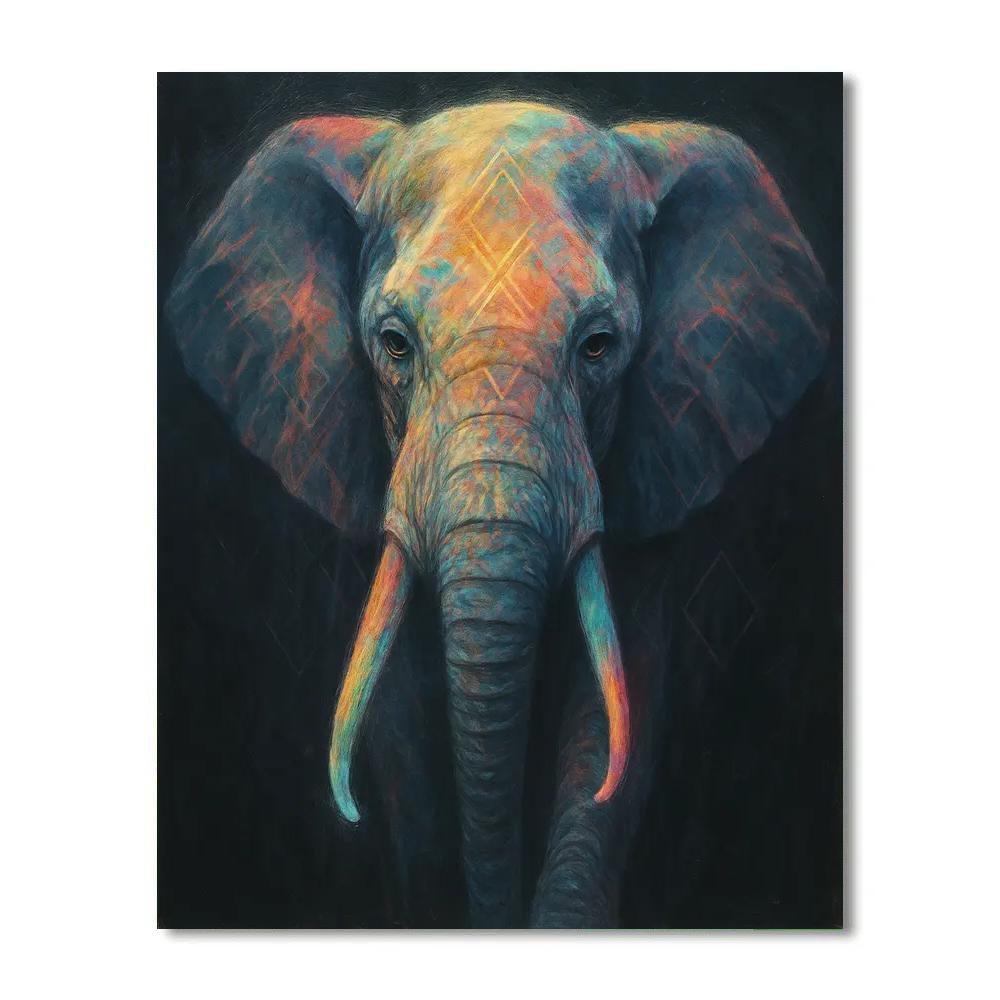 Chromatic Elephant Gaze paint by number