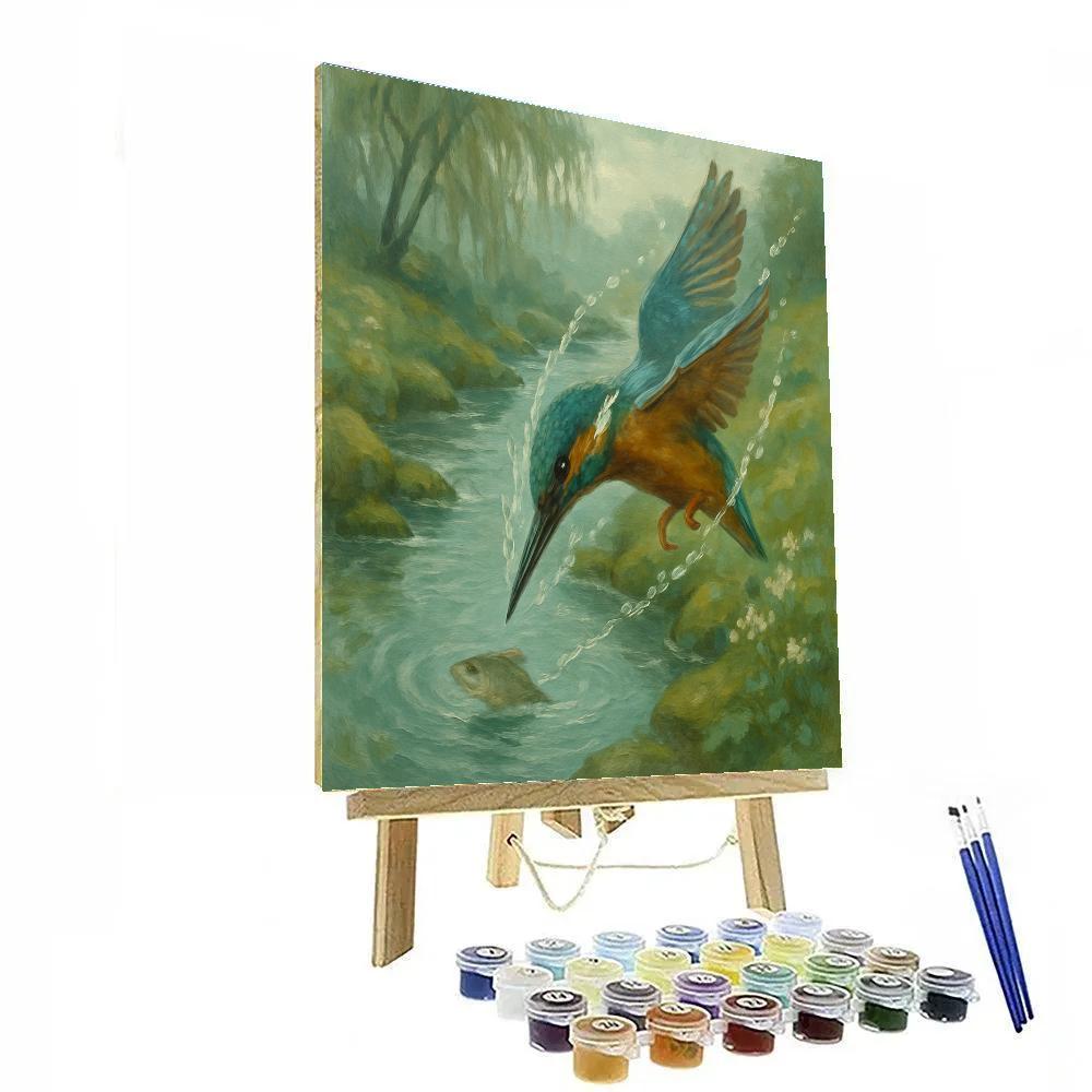 Kingfisher Painted Splash At Brookside Numbered painting kits