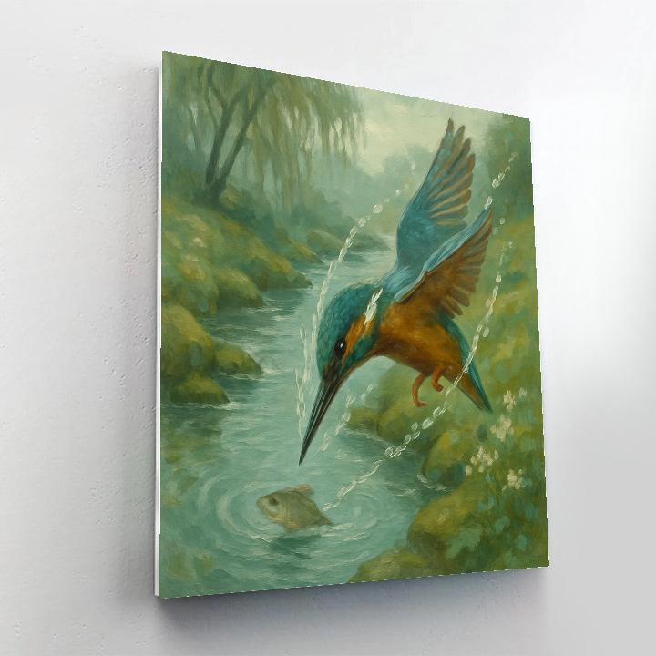 Kingfisher Painted Splash At Brookside Numbered painting kits