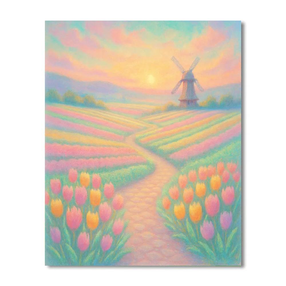 Tulip Valley Morning Paint by numbers kits