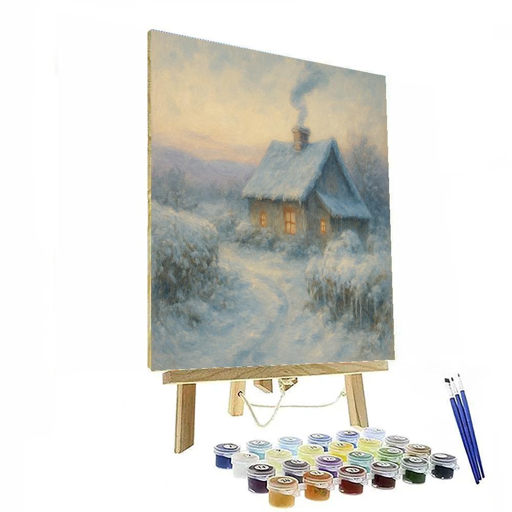 Cottage Smoke At Winter Twilight DIY paint by numbers
