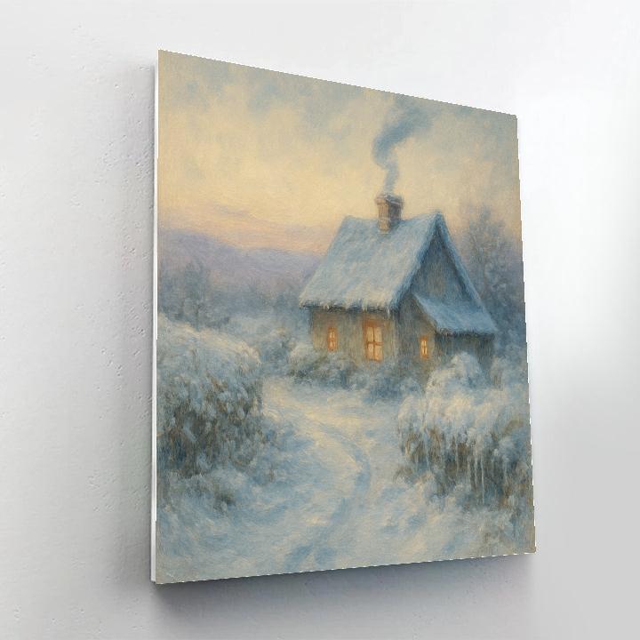 Cottage Smoke At Winter Twilight DIY paint by numbers