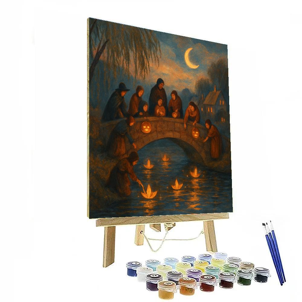 Lantern Bridge Gathering Paint by numbers art