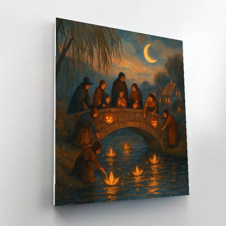 Lantern Bridge Gathering Paint by numbers art