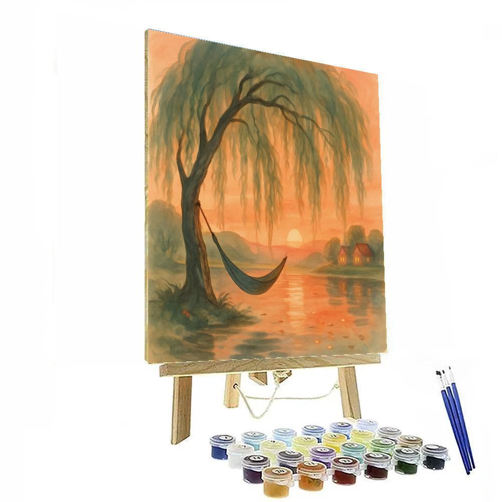 Sunset Willow Overlook Hoodie Numbered painting kits