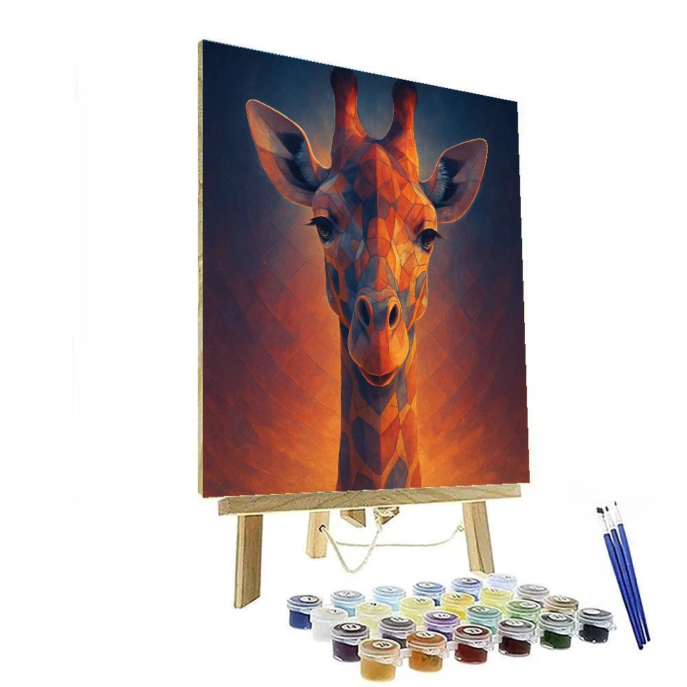 Sunset Giraffe Mosaic paint by numbers