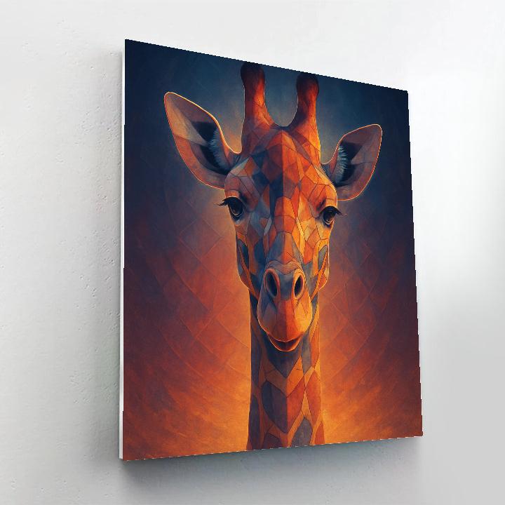 Sunset Giraffe Mosaic paint by numbers