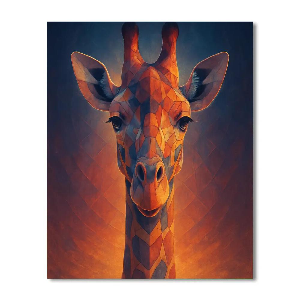 Sunset Giraffe Mosaic paint by numbers