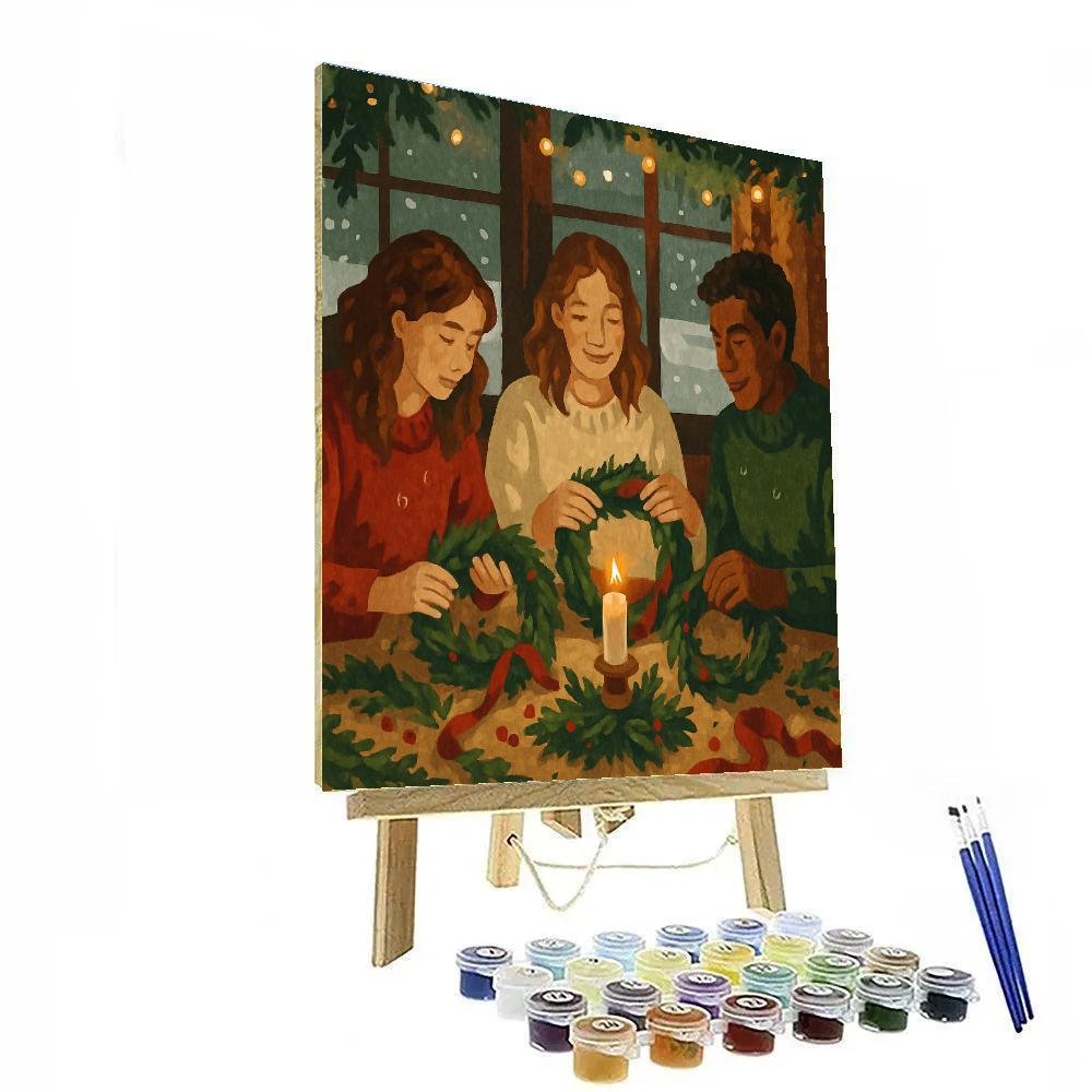 Evergreen Wreath Workshop Number painting