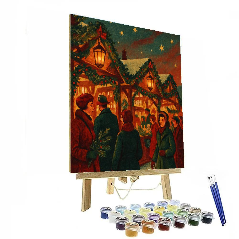Holiday Market Festivities At Twilight paint by color