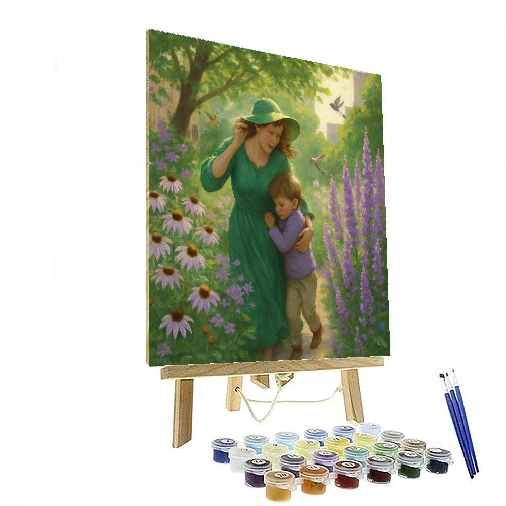 Mothers Protective Wings Garden Walk Paint by numbers art