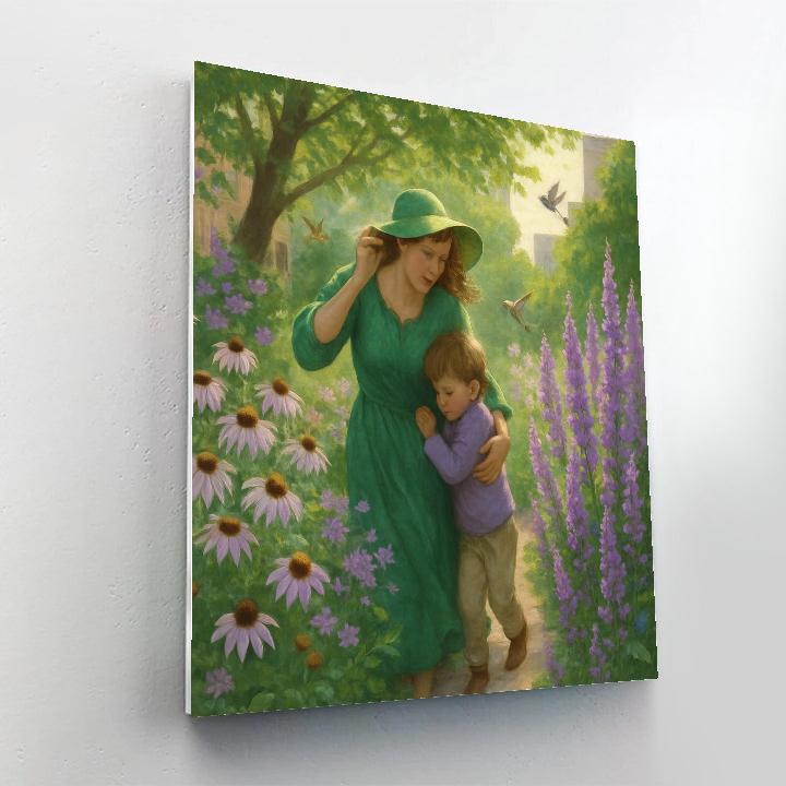 Mothers Protective Wings Garden Walk Paint by numbers art