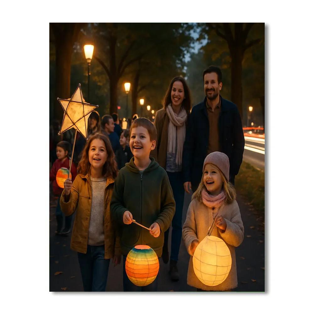 Lantern Parade For Children paint by color