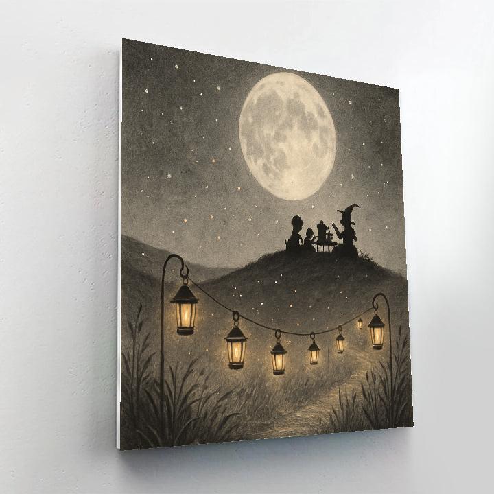 Lanterns Over Thistledown paint by number