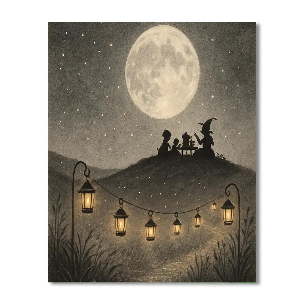 Lanterns Over Thistledown paint by number