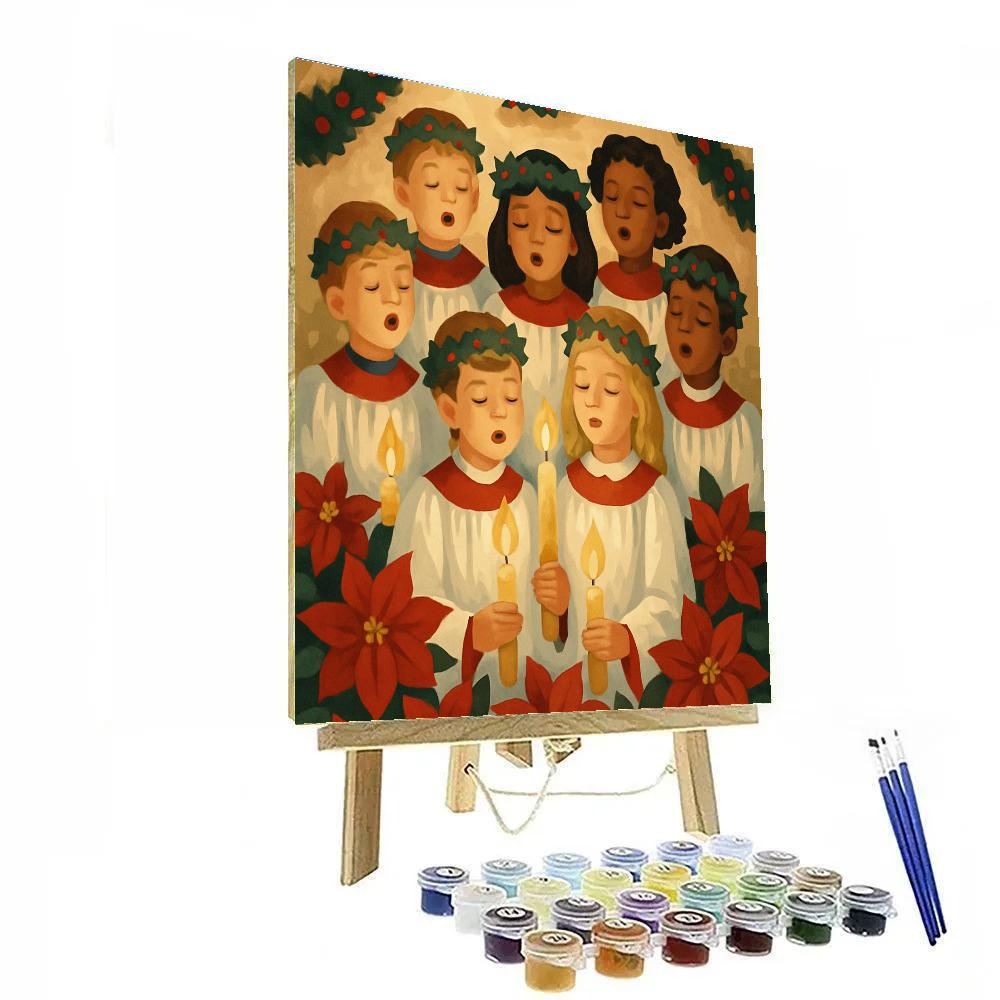 Poinsettia Choir Paint by numbers kits