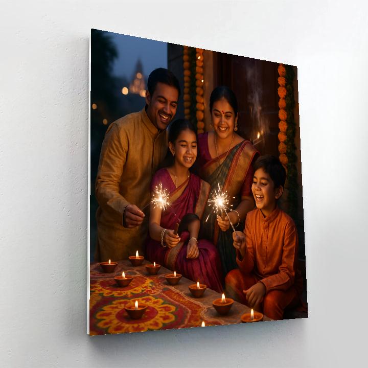 Diwali Evening Celebration In India Paint by numbers art