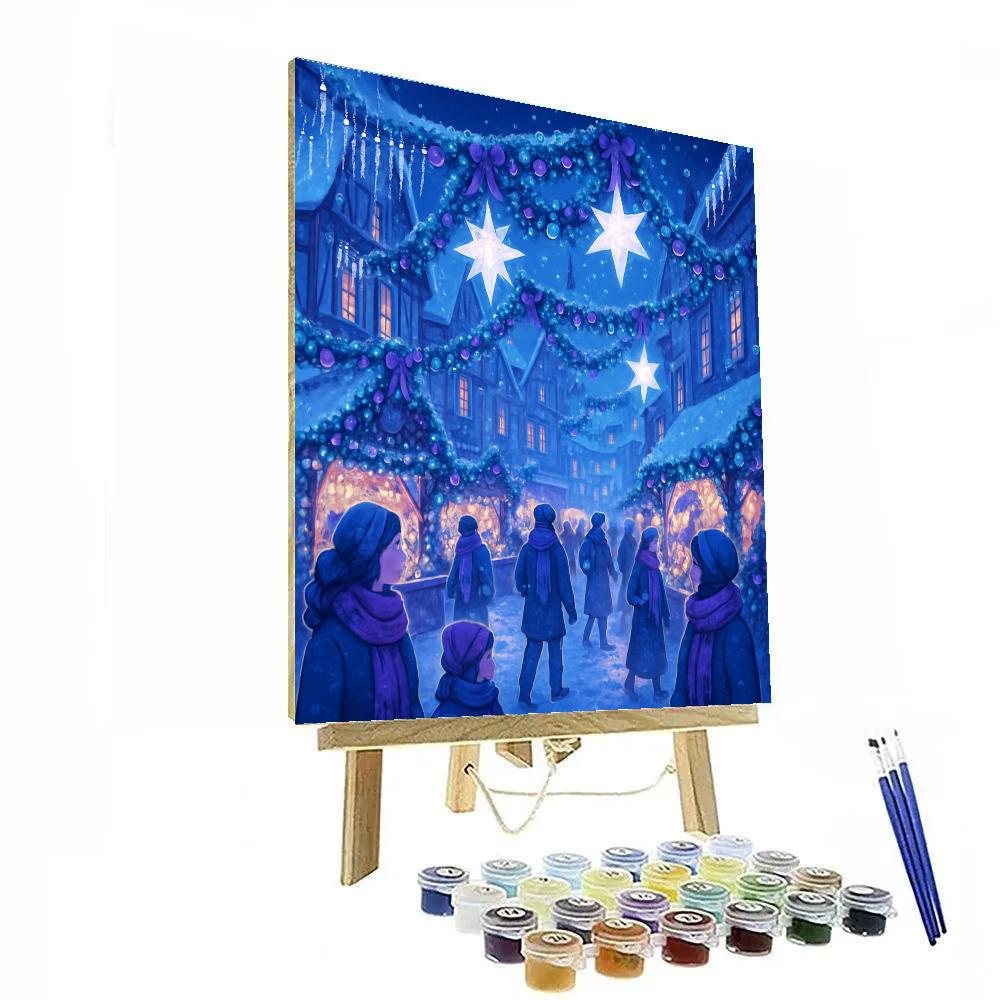Icicle-Adorned Town Square Festival paint by color
