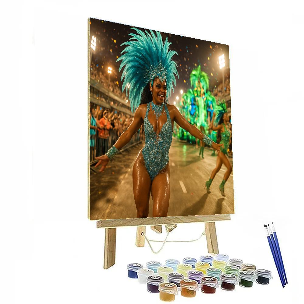 Carnival Samba Dancers In Rio paint by color