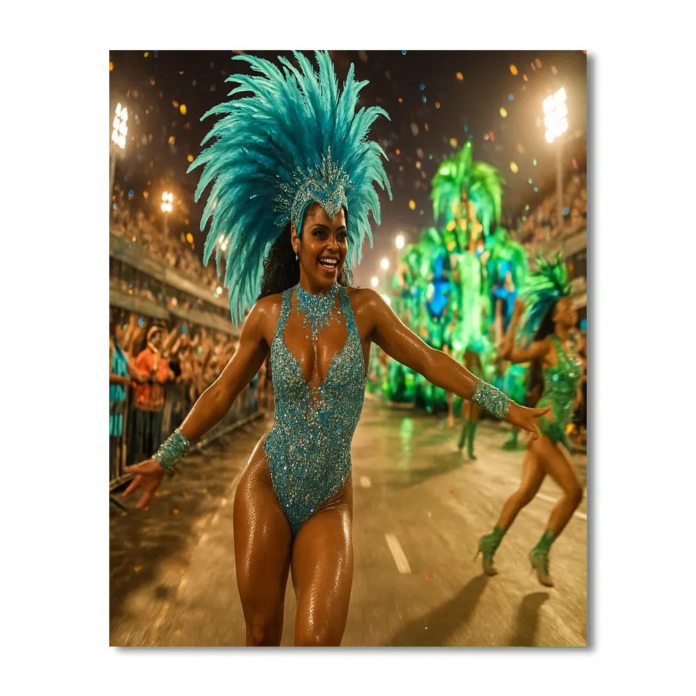 Carnival Samba Dancers In Rio paint by color