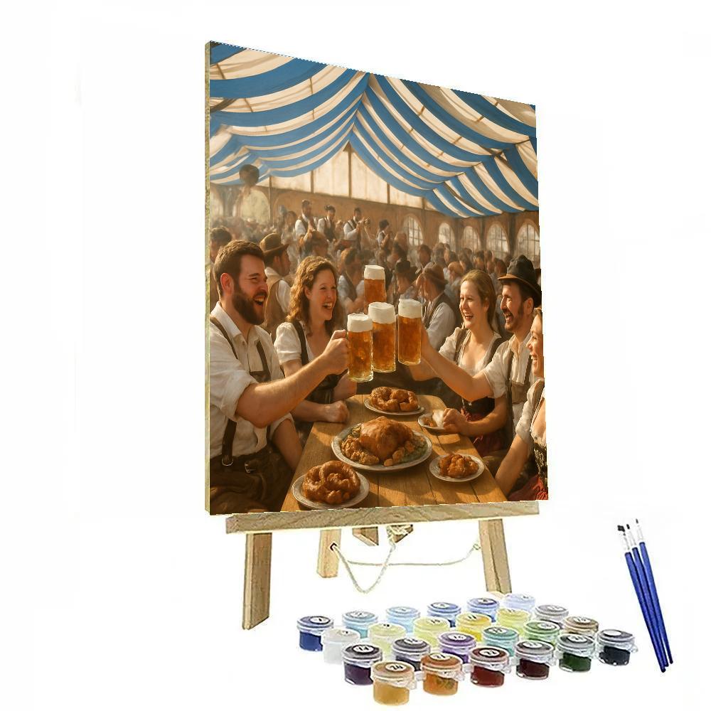 Oktoberfest Festive Beer Tent Cheers Number painting