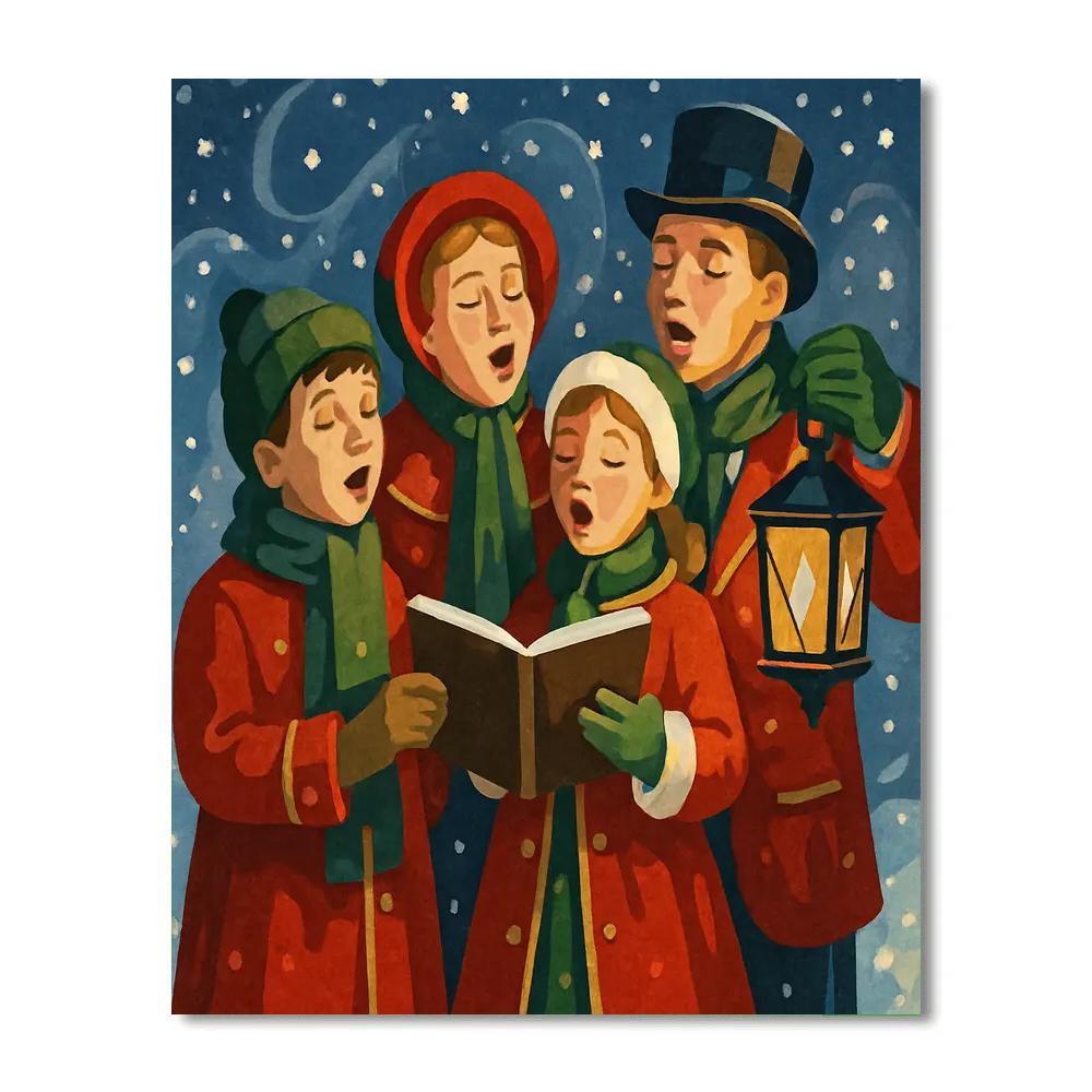 Snowflake Carol Chorus paint by color