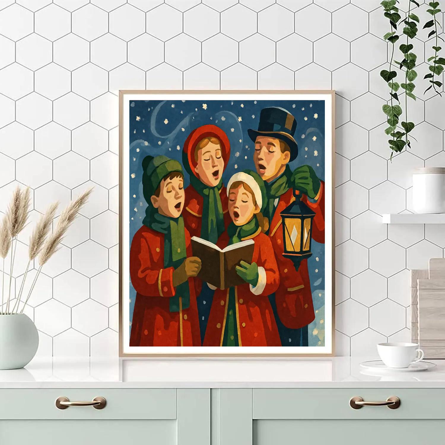 Snowflake Carol Chorus paint by color