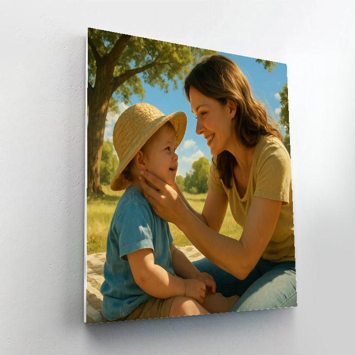 Picnic Blanket Sunhat Mother And Child Painting by numbers kit