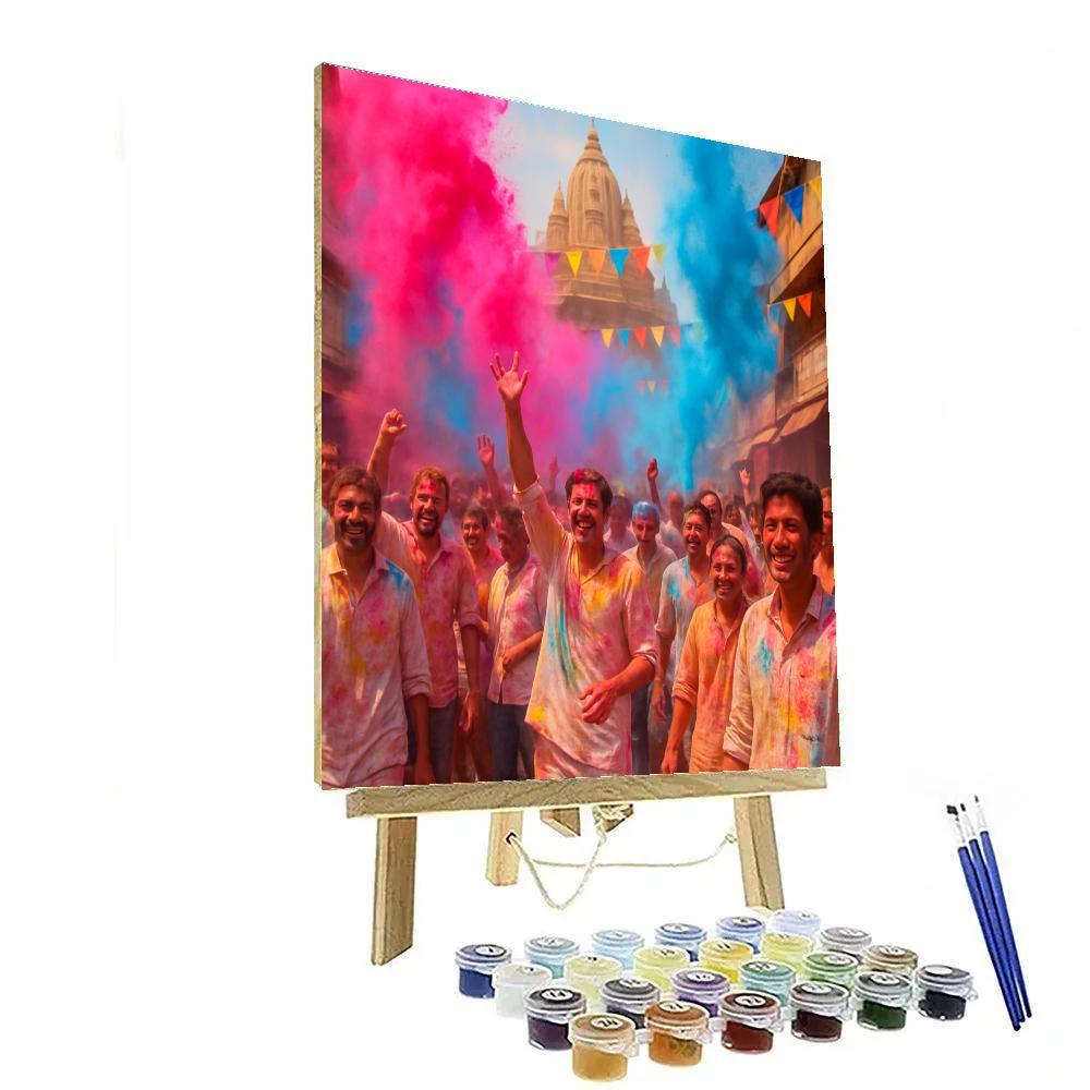 Authentic Holi Celebration In Mathura DIY paint by numbers