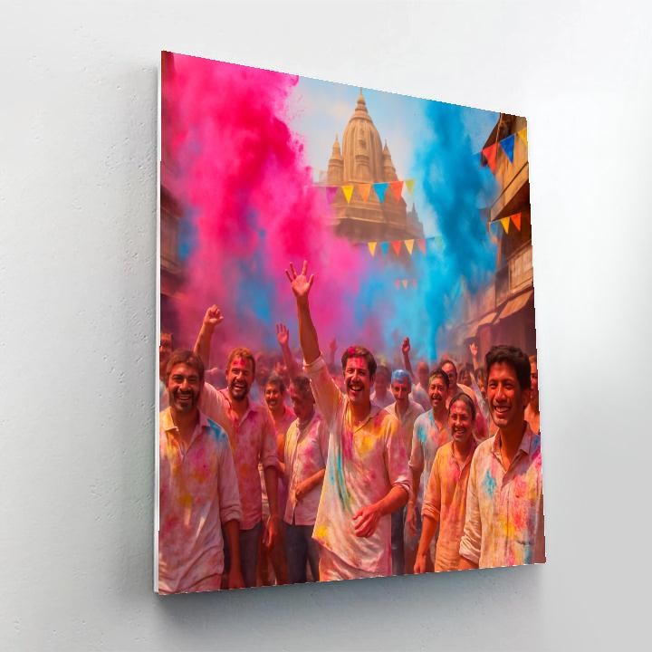 Authentic Holi Celebration In Mathura DIY paint by numbers